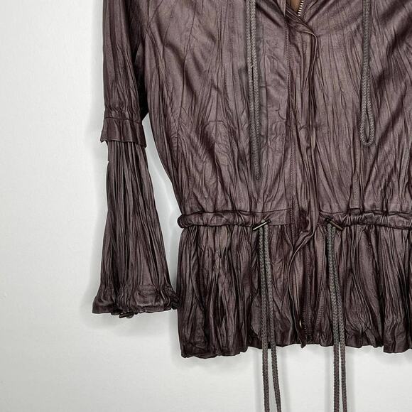 Anthropologie Ryu Brown Faux Leather Jacket Women's size Small - Picture 4 of 7